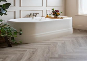 Herringbone Flooring Bathroom